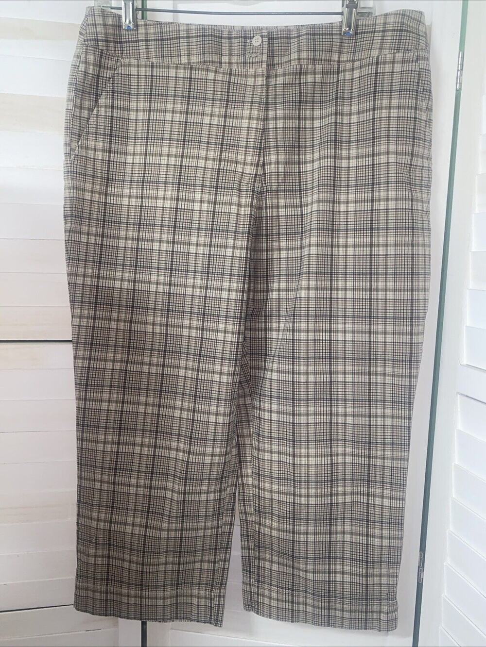 White Stag Stretch Cropped Pants Capri Women's 14 Multicolor Cotton Spandex